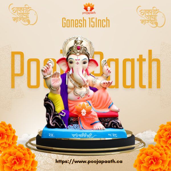 Ganapti ji Big Asan  Eco Friendly Idol- 15 Inch #GaneshChaturthi