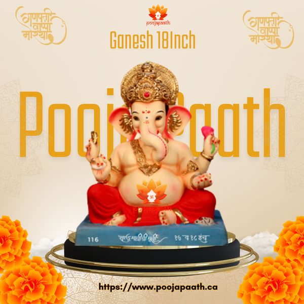 Ganesh ji Chaukudi Eco Friendly Idol- 18 Inch #GaneshChaturthi