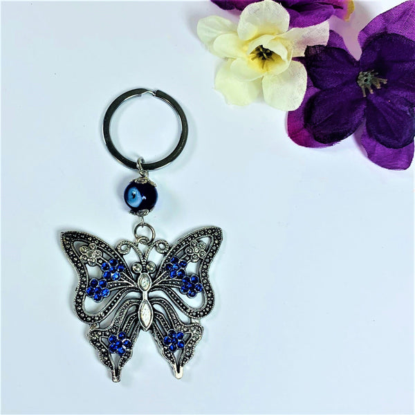 Evil Eye Butterfly Keychain