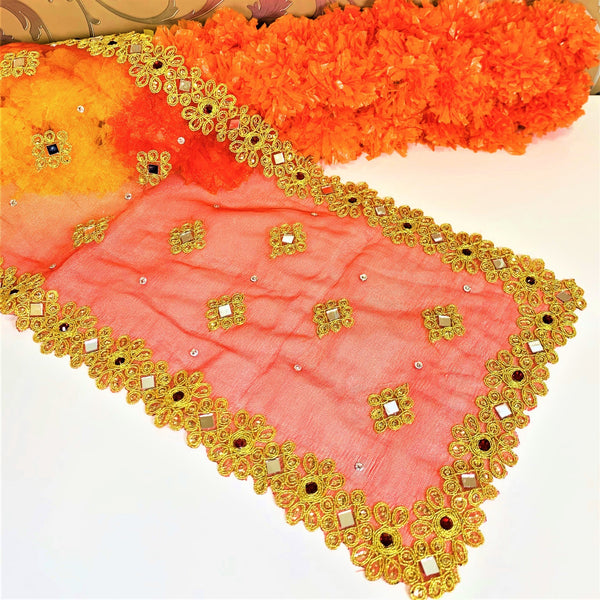 Mirror decorated Chunari for Mata Rani