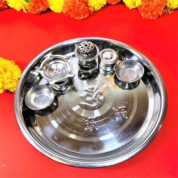 Traditional Pooja Steel Thali