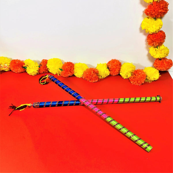 Colorful Wooden Dandiya Stick Pair