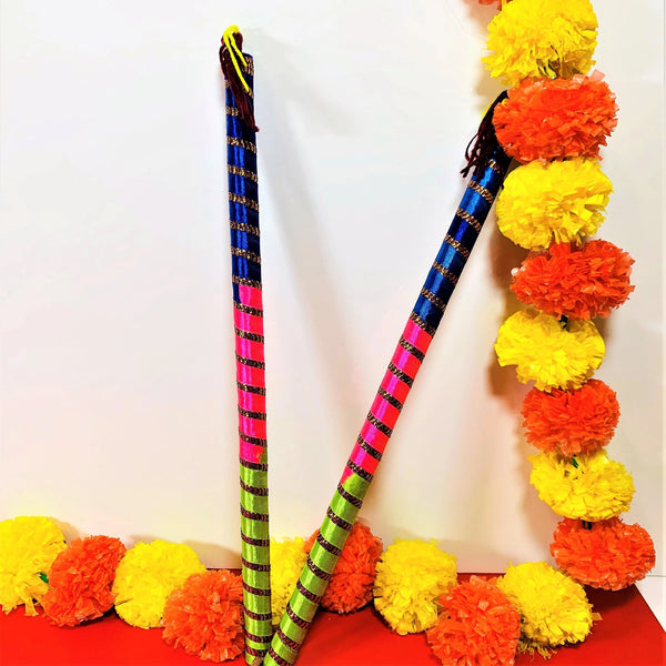 Colorful Wooden Dandiya Stick Pair